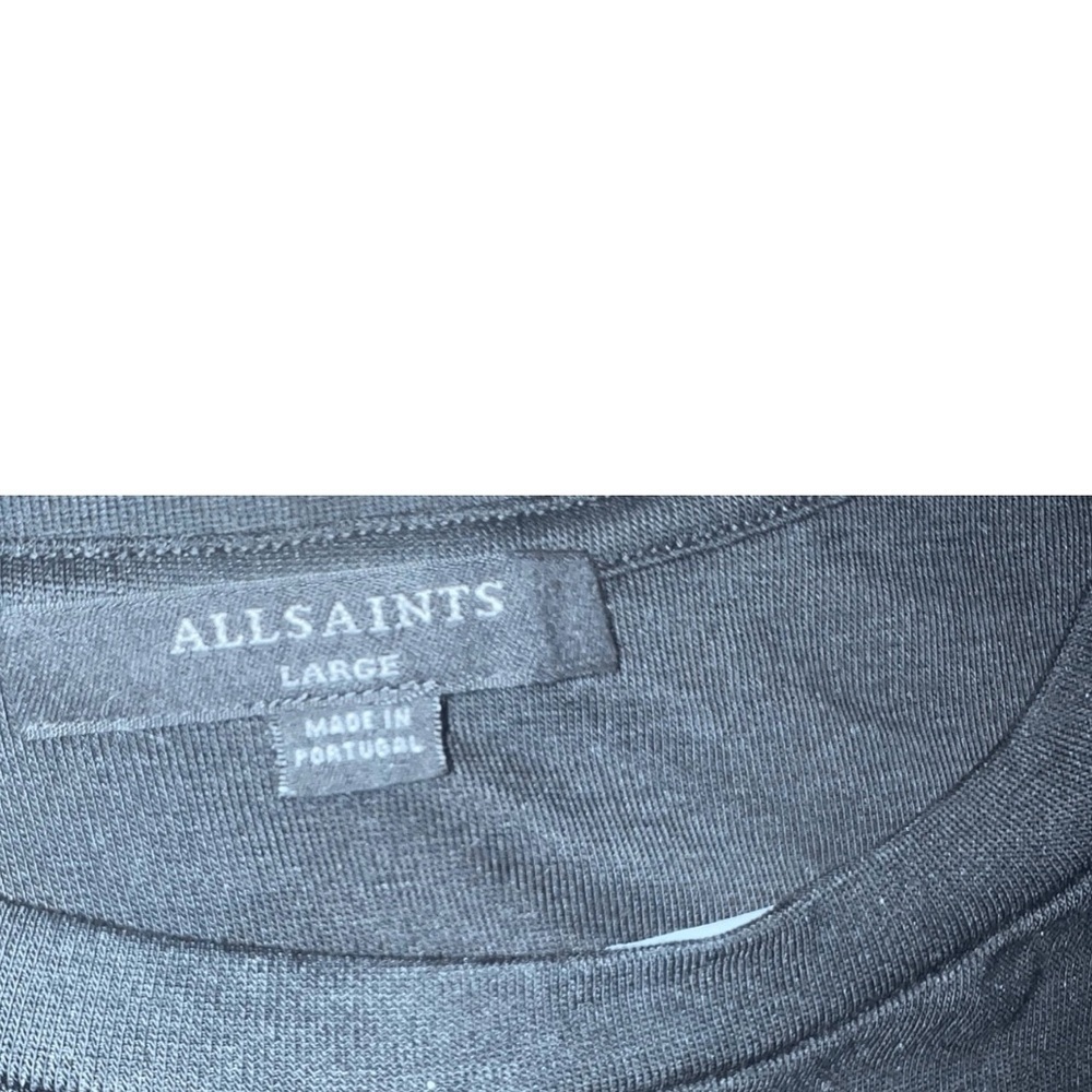 ALLSAINTS black long sleeve sz L round Neck Minimalist Monochrome Casual - Picture 3 of 4